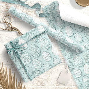 Papier Cadeau OEufs de Pâques décorés Monnaie Motif ID1096