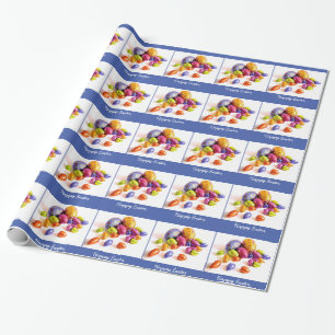 Papier Cadeau oeufs de pâques heureux