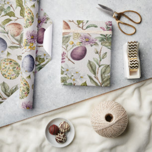 Papier Cadeau OEufs de Pâques vintage nostalgique motif No7
