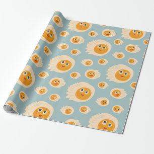 Papier Cadeau Oeufs frits Motif Cute Food