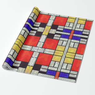 Papier Cadeau oeuvre artistique colorée