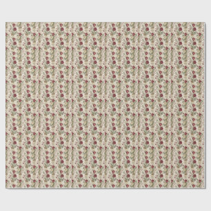 Papier Cadeau Œuvre d'art à motif floral de jardin de roses dama