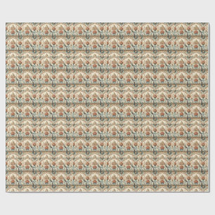 Papier Cadeau Œuvre d'art au motif floral de paon du palais roya