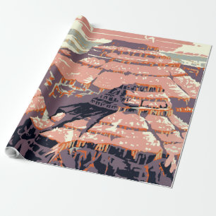 Papier Cadeau Œuvre d'art d'affiche vintage du Parc national du