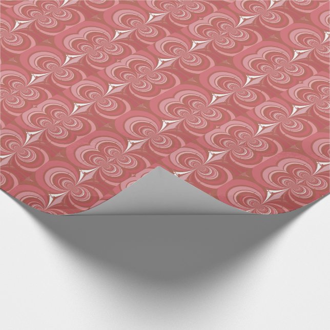 Papier Cadeau Œuvre d'art fractale abstraite rouge (Coin)