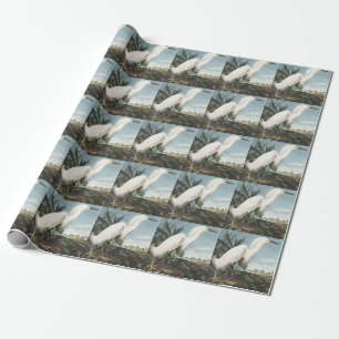 Papier Cadeau Œuvre d'art vintage d'Audubon sur l'aigrette neige