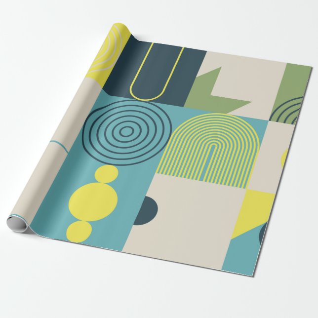 Papier Cadeau OEuvre de composition Bauhaus réalisée avec l'ele  (Déroulé)