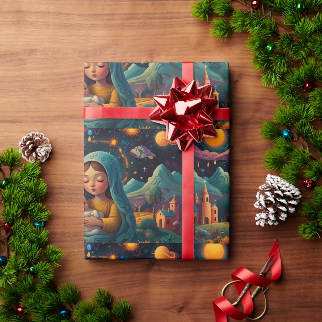 Papier Cadeau OEuvre de Noël Whimsman (Cadeau de vacances)