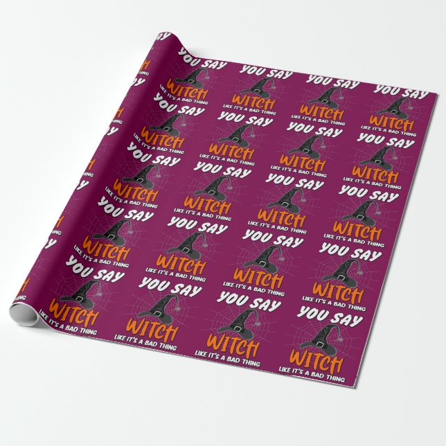 Papier Cadeau Offre cadeau Halloween Éffrayant Witch (Déroulé)