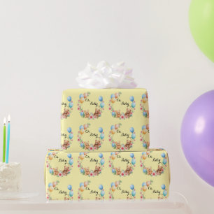 Papier Cadeau Oh Baby shower teddies & ballons