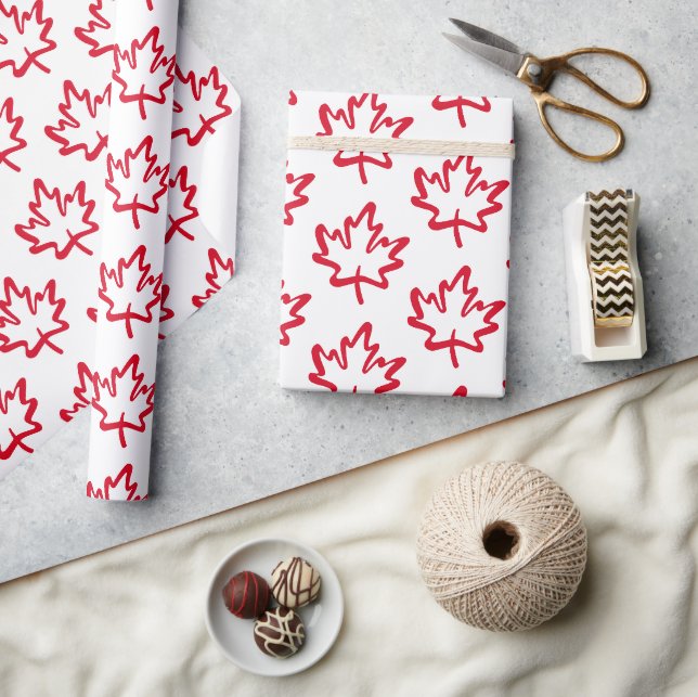 Papier Cadeau Oh Canada ! Jour Big Red Canada Maple Leaf (Artisanat)