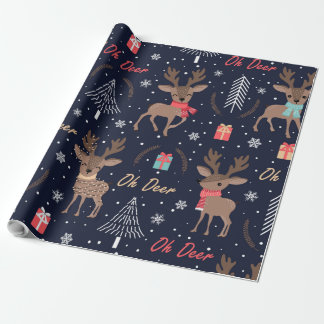 Papier Cadeau Oh Deer Cuties (à grande échelle)