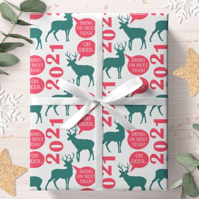 Papier Cadeau Oh Deer Reindeer Noël Fun (Créateur téléchargé)