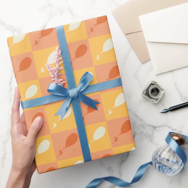 Papier Cadeau Oh, les endroits où tu iras | Motif orange (Cadeaux)