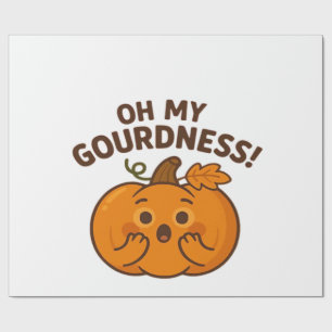 Papier Cadeau Oh Ma Gourdeur ! � Citrouille Surprise Kawaii Art