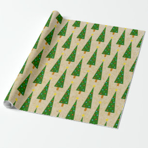 Papier Cadeau Oh sapin de Noël ! Sur Kraft