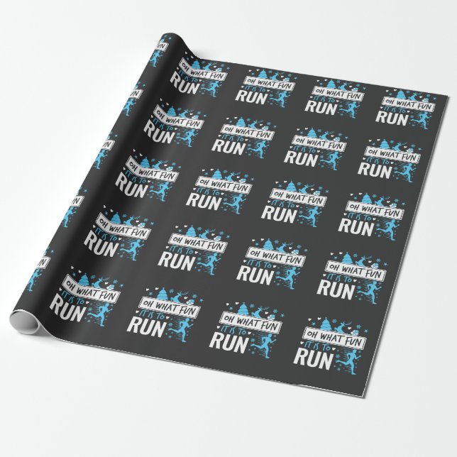 Papier Cadeau Oh What Fun It Is to Run Christmas Runner Runner (Déroulé)