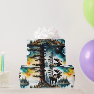 Papier Cadeau Oie d'Alaska debout sur la crête de montagne