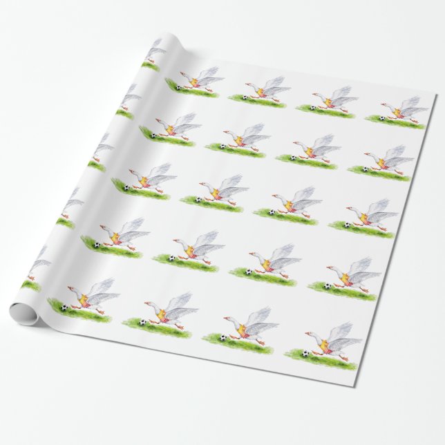 Papier Cadeau Oie de football (Déroulé)