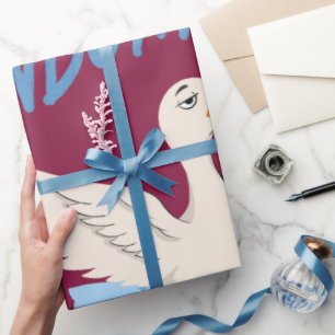 Papier Cadeau Oie drôle en mode indifférent en tenue de ballet