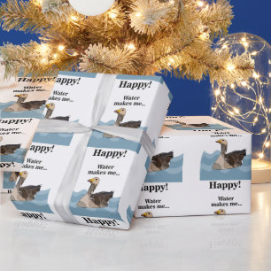 Papier Cadeau Oie Oiseau Nageant Dans L'eau Ornithologue