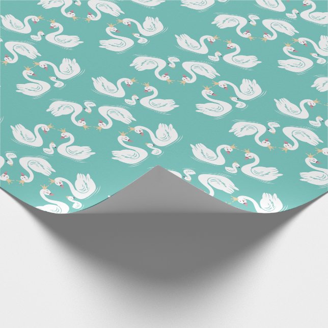 Papier Cadeau Oiseau Baby shower de cygnes avec coEd de couronne (Coin)