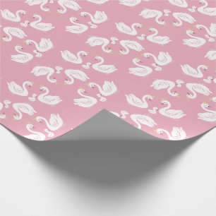 Papier Cadeau Oiseau Baby shower de Swans avec Co-Ed Pink