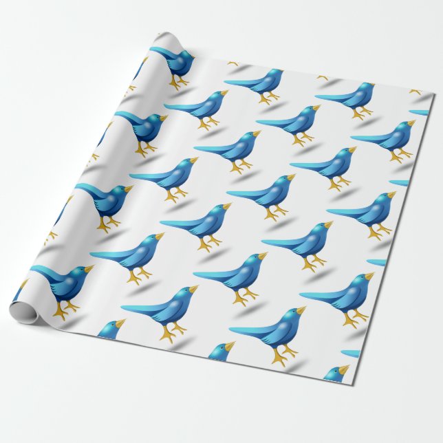 Papier Cadeau Oiseau bleu (Déroulé)