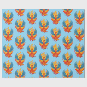 Papier Cadeau Oiseau de feu mythologique Fantasy lumineux
