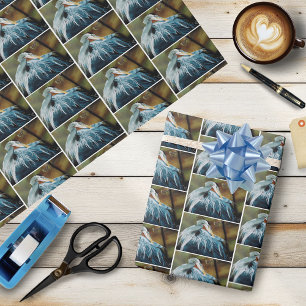 Papier Cadeau Oiseau de héron bleu