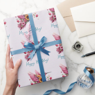 Papier Cadeau Oiseau de mer volant Joyeux anniversaire