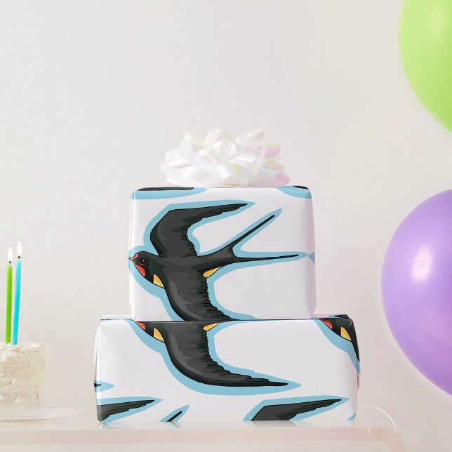 Papier Cadeau Oiseau hirondelle en vol (Créateur téléchargé)