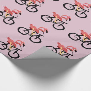 Papier Cadeau Oiseau rose drôle de Flamant rose sur la