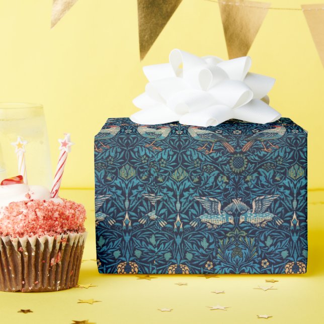 Papier Cadeau Oiseau vintage William Morris floral Oiseaux art (Fête d'anniversaire)