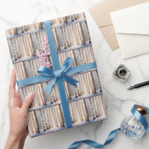 Papier Cadeau Oiseaux blancs en hiver