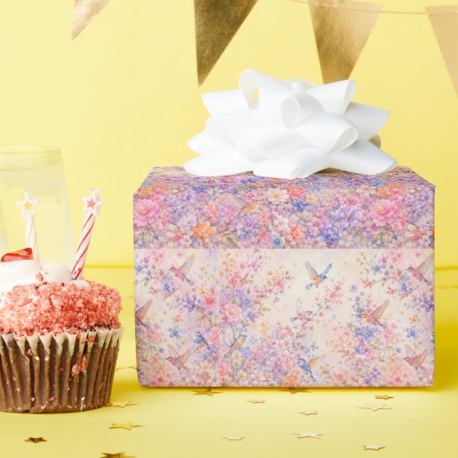 Papier Cadeau Oiseaux chanteurs du Printemps (Fête d'anniversaire)