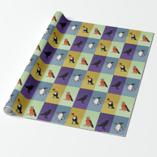 Papier Cadeau Oiseaux colorés