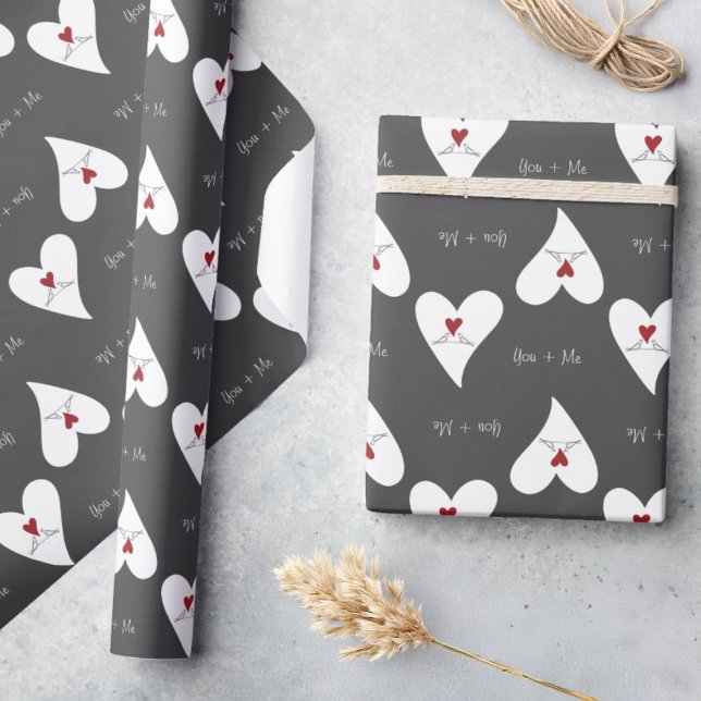 Papier Cadeau Oiseaux de l'amour modernes simples personnalisés  (Créateur téléchargé)