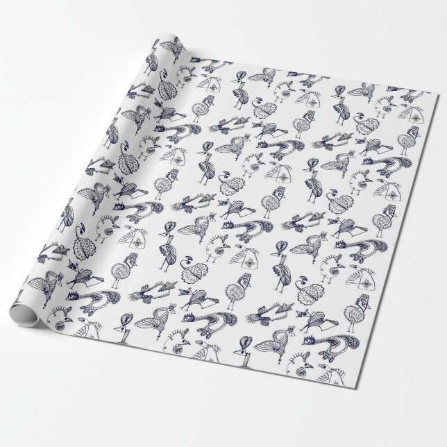 Papier Cadeau Oiseaux fabuleux (Déroulé)