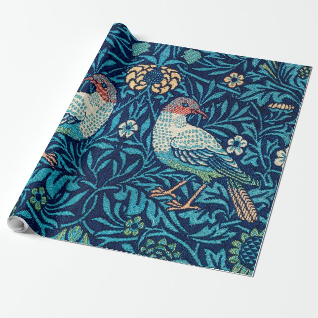Papier Cadeau Oiseaux, William Morris (Déroulé)