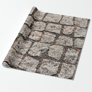 Papier Cadeau Old cobble stone pattern at the streetabstract, an