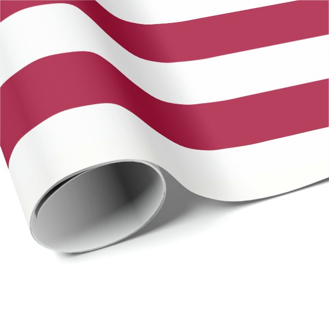 Papier Cadeau Old Glory Red Stripe (grande échelle 1,5") (Coin rond)