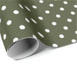 Papier Cadeau Olive Green | Papier blanc à enveloppement à point<br><div class="desc">Ce papier d'emballage cadeau pois classique est parfait pour vos besoins de cadeaux! Enveloppez un cadeau d'anniversaire, un cadeau de baby shower, un cadeau de douche nuptiale, un cadeau mariage ou un cadeau pour toute autre occasion spéciale. C'est aussi un choix merveilleux pour l'emballage de l'artisanat du papier : enveloppes...</div>
