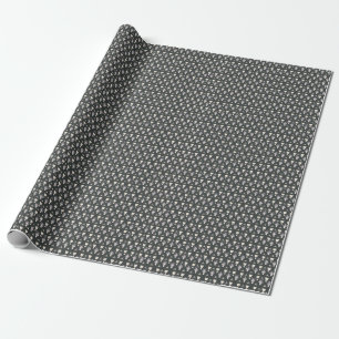 Papier Cadeau Olive Noir Élégante Flore Ditsy