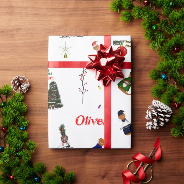 Papier Cadeau Oliver The Otter Christmas Random Pattern (Cadeau de vacances)