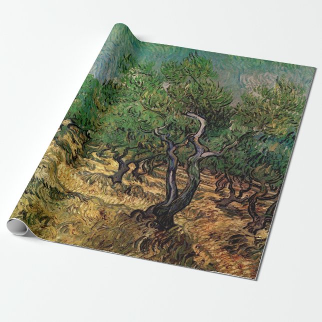 Papier Cadeau Oliveraie par Vincent van Gogh (Déroulé)