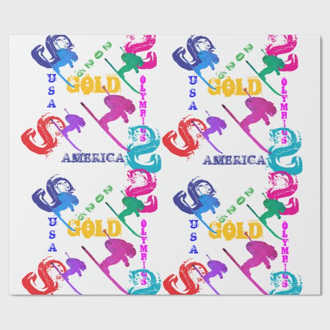 PAPIER CADEAU OLYMPIC SKIING (Plat)