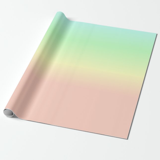 Papier Cadeau Ombre Arc-en-ciel Abstrait Pastel Motif rose (Déroulé)