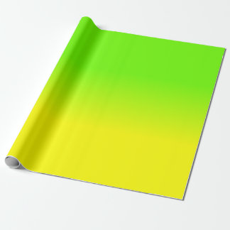 Papier Cadeau Ombré couleur vert néon et jaune néon