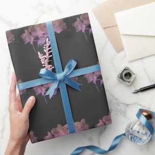 Papier Cadeau Ombre d'orchidée Ipanema sur fond sombre